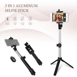 Selfie Stick+Tripod+Bluetooth Shutter Remote Controller