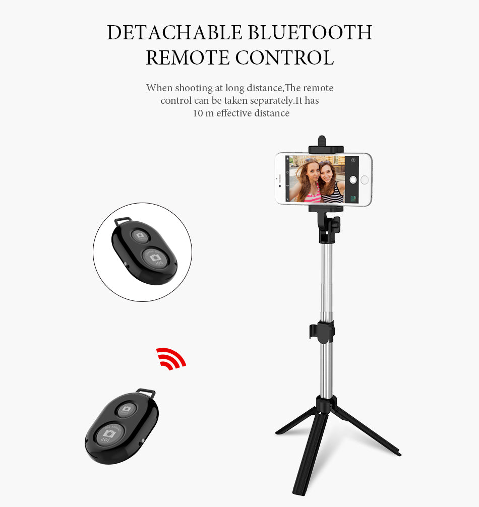 Selfie Stick+Tripod+Bluetooth Shutter Remote Controller