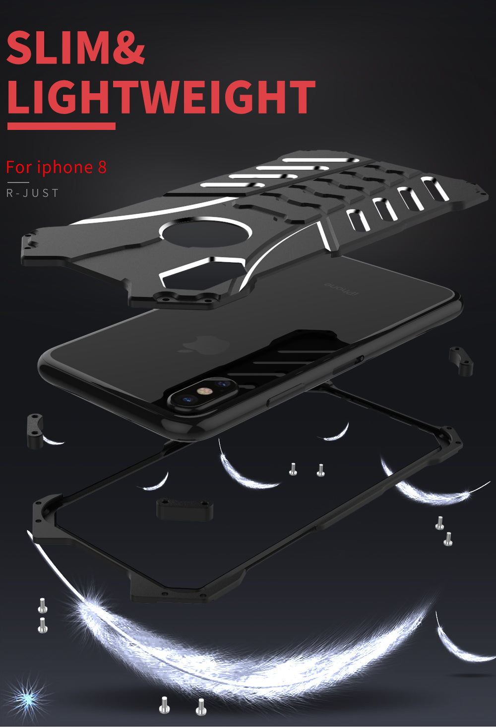 Luxury Aluminum Metal Armor Case for iPhone X