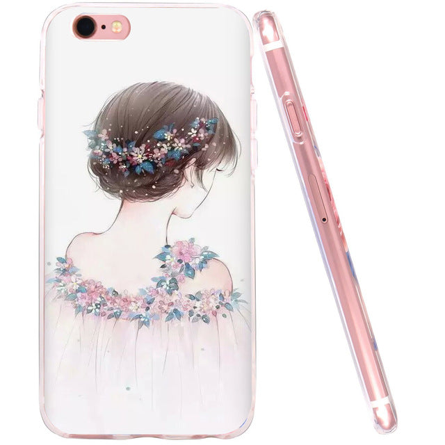 Flower Soft silicone Shell for Apple iPhone