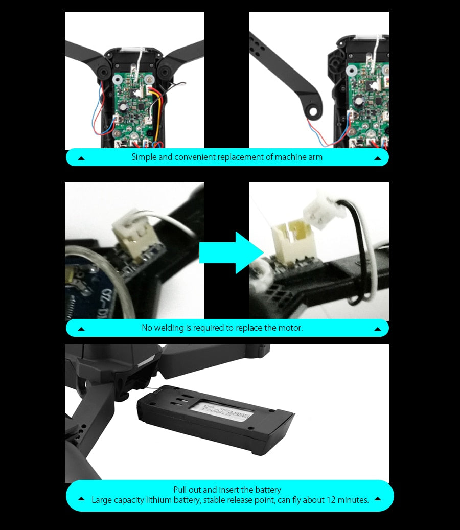 Black Dragon Foldable Arm RC Quadcopter Drone