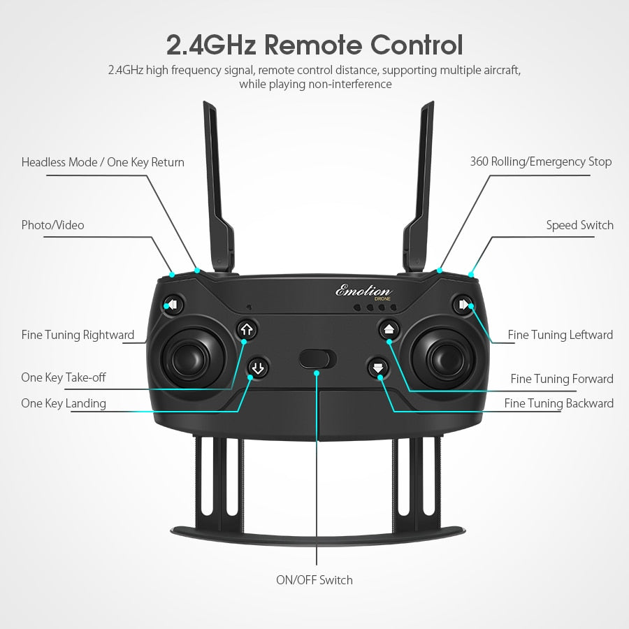 Black Dragon Foldable Arm RC Quadcopter Drone
