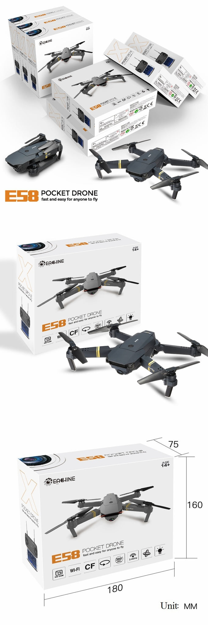Black Dragon Foldable Arm RC Quadcopter Drone